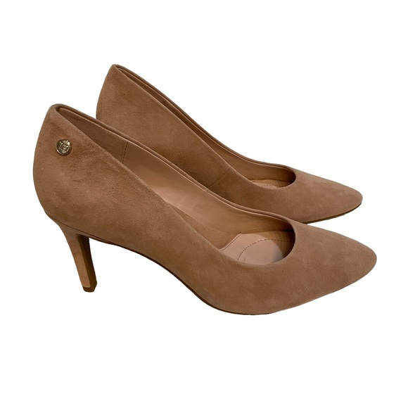 Taryn Rose Gabriela Suede Leather pump heels In tan taupe- Size 6 - Picture 4 of 10